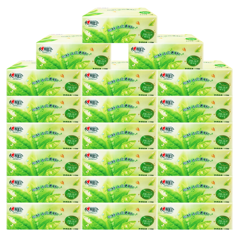 嘉创优品 心相印抽纸 茶语加香3层110抽30包卫生纸巾整箱家用 餐纸巾