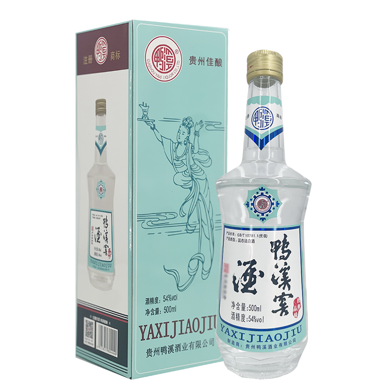 鸭溪窖酒 54度 飞天仙女盒 玻璃瓶经典复古版 浓香型白酒 2023年 500mlx6瓶