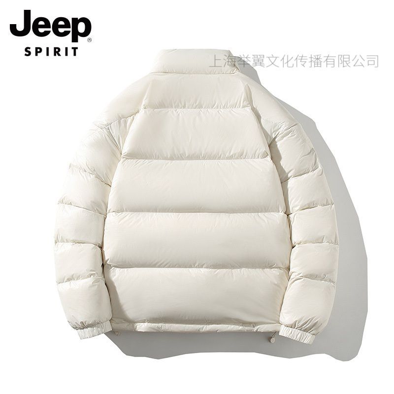 JEEP SPIRIT新款情侣羽绒服防风多袋大码时尚休闲男女羽绒外套