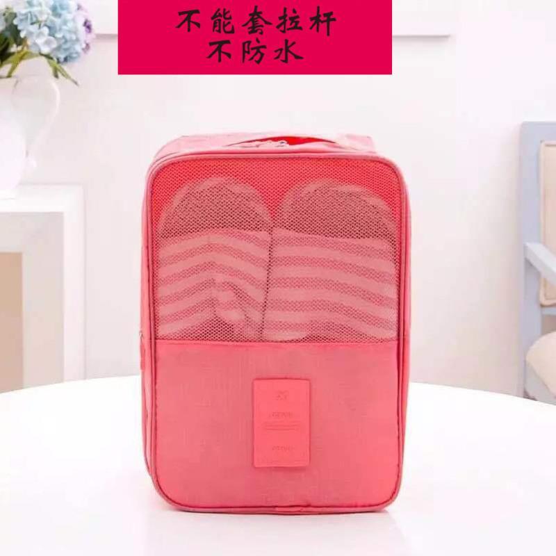 旅行收纳鞋神器鞋包鞋袋装鞋子的收纳袋整理收纳包防尘袋家用鞋包 西瓜 红手提款不防水