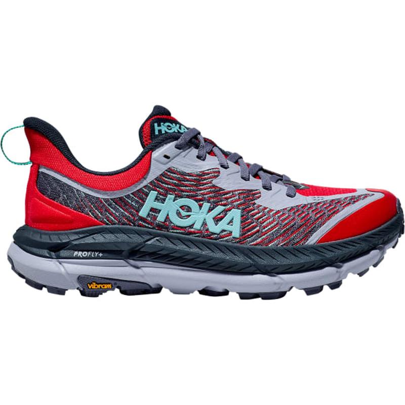 HOKA ONE ONE女士越野跑鞋轻量透气舒适支撑耐磨Vibram大底雪地靴 Red_/_Purple 37