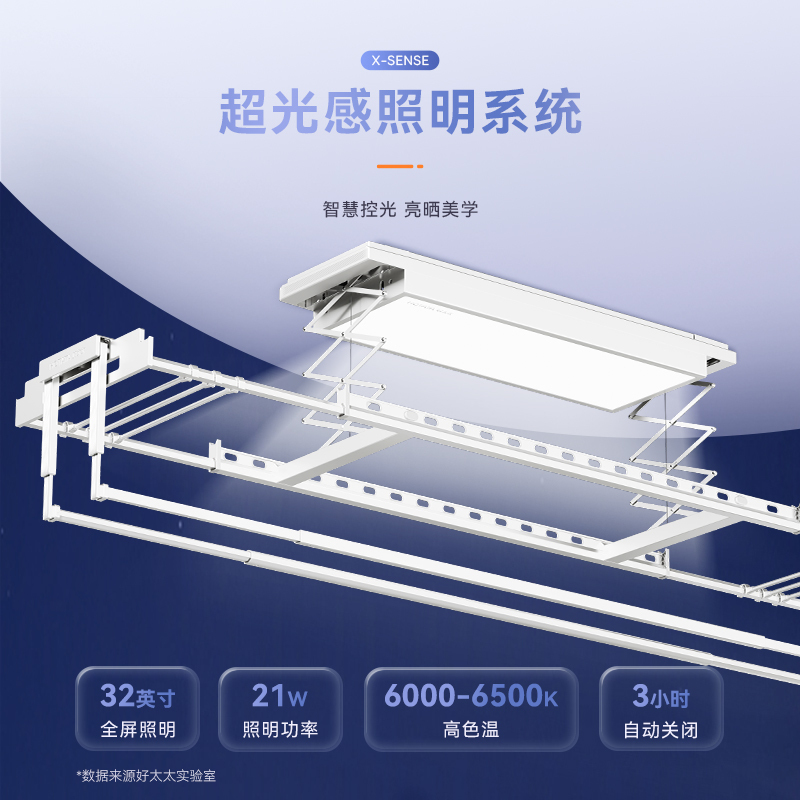 好太太薄款电动隐形晾衣架可嵌入隐藏晒衣晾衣机GW-1076W-SJ高清大图