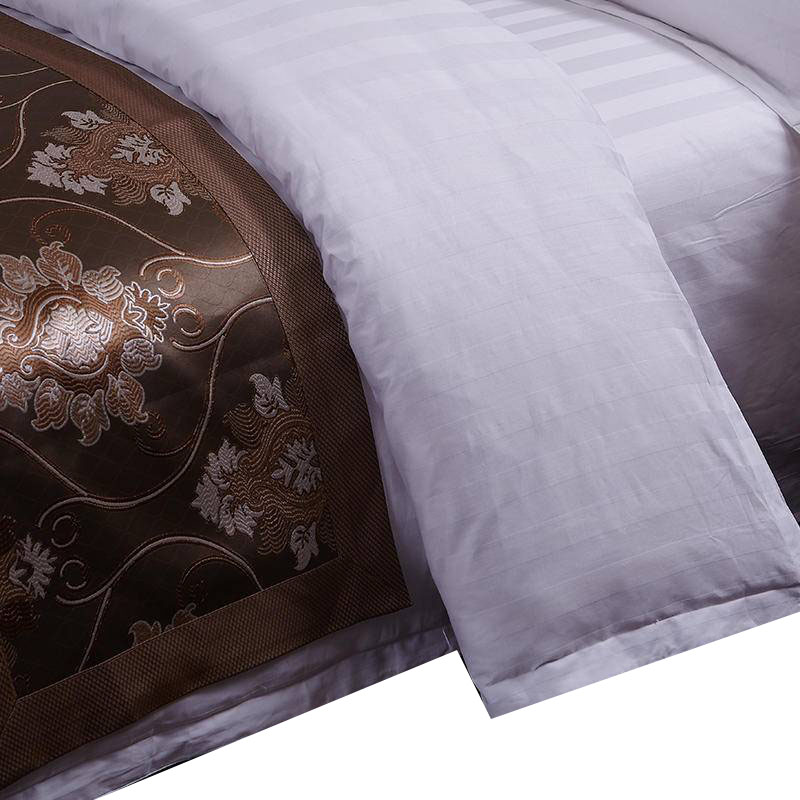 比韩(BIHAN)纯棉纯色暗条纹床上用品被套高清大图