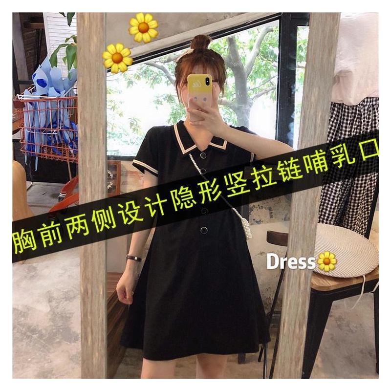 新款哺乳装外出时尚款夏装潮妈孕妇装产后外穿喂奶衣服夏季连衣裙