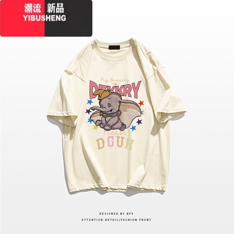 YIBUSHENG韩版宽松bf慵懒风卡通印花短袖T恤女ins潮牌休闲显白季上衣高清大图