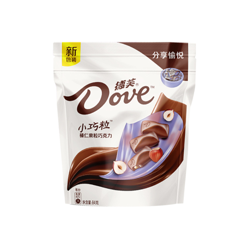 德芙(DOVE)巧克力84g袋装多种口味榛仁果粒巧克力