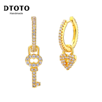 DTOTO 锁心银耳环 活泼时尚S925银饰品 气质个性耳饰生日礼物