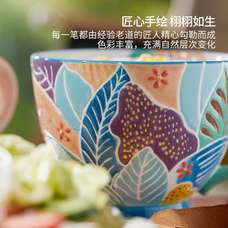 JOYYE马克杯带勺节日送女生礼物釉下彩手绘水杯子实用高档生日伴手礼盒 浅绿色高清大图