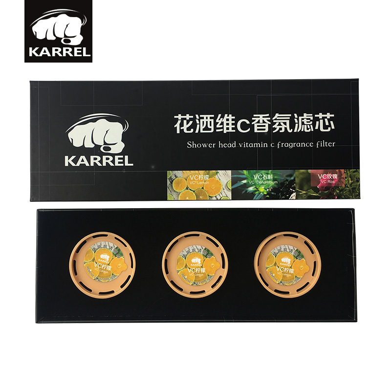 韩国技术vc香氛沐浴过滤器棒家用前置水龙头洗澡淋浴花洒VC除氯净水美肤香氛滤芯 2盒/6支装 -vc香氛柠檬