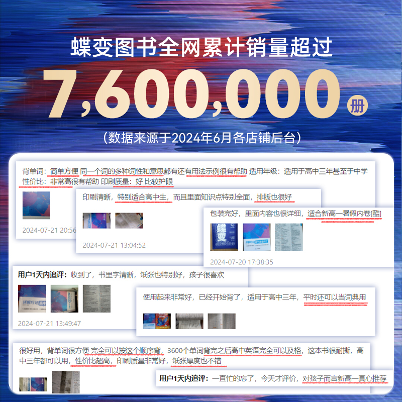 高中单词默写本 高中通用 [正版]蝶变单词高中英语词汇3500高考英语词汇单词书乱序版2024新高考英语词汇必背3500
