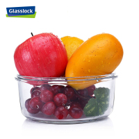 三光云彩(GLASSLOCK) 钢化玻璃耐热保鲜盒圆形饭盒660ml食品收纳盒加厚耐摔微波炉可用便当盒RP524
