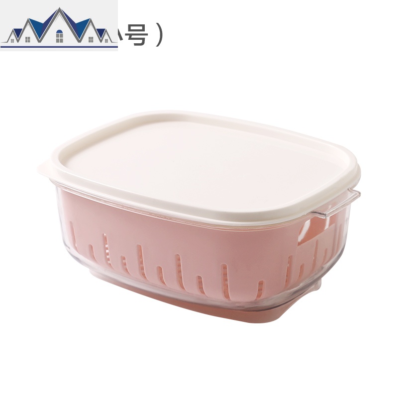 双层冰箱保鲜盒 带盖沥水篮密封盒子家用蔬菜冷藏厨房食品收纳盒 三维工匠高清大图