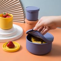 硅胶碗保鲜饭盒微波炉加热便携圆形密封带盖冰箱专用上班族便当盒