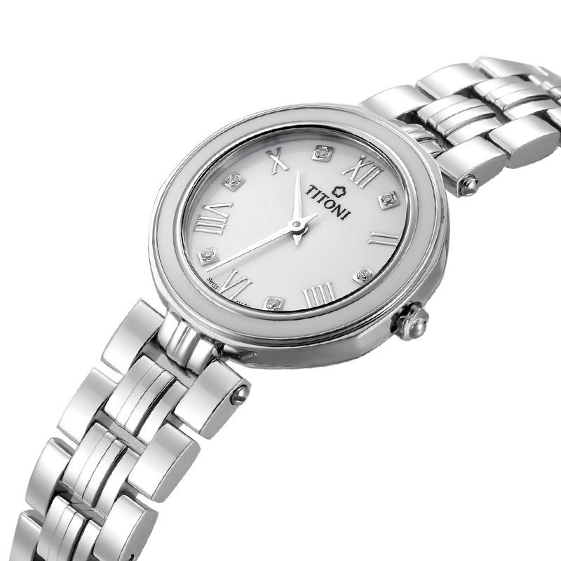 titoni梅花优雅伊人女士石英表tq42938sw548