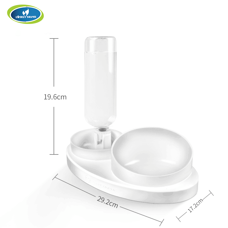 狗盆狗碗猫碗双碗自动饮水食盆狗粮碗宠物水碗防打翻饭盆猫咪用品 【一体碗】-M 自动续水双碗（猫狗通用）