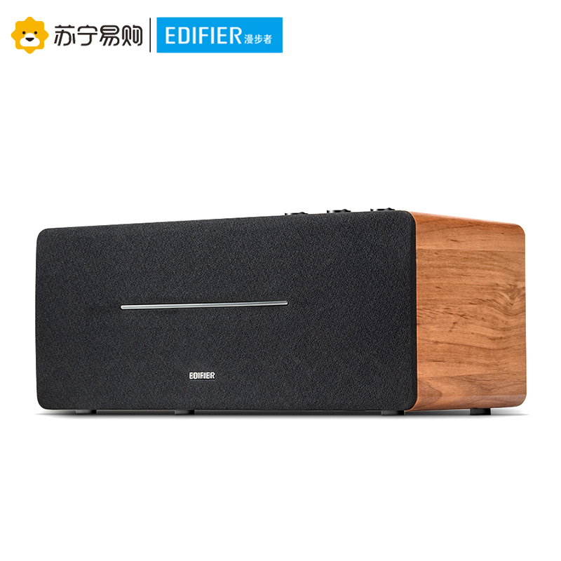 EDIFIER漫步者D12无线蓝牙木质音箱电脑多媒体5.0便捷式无线音响家用环绕木纹色 猫宁高清大图