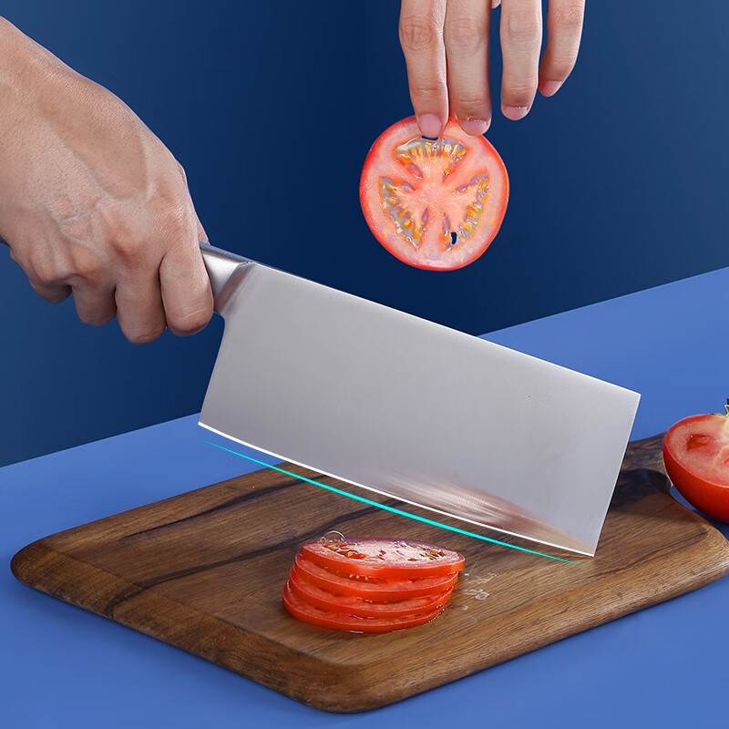 十八子作sl1703ab阳江十八子刀具全不锈钢菜刀盈光斩切刀