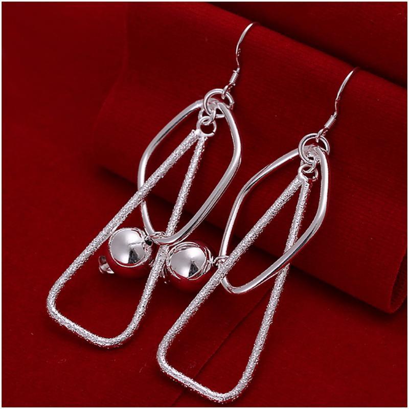 E072Women silver plated earring镀925纯银长款耳饰时尚夸张耳环