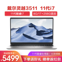 Dell戴尔灵越3511笔记本电脑15.6英寸高清屏便携全面屏学习娱乐轻薄本(十一代i7-1165G7 8G内存1T+256GMX350-2G独显)定制