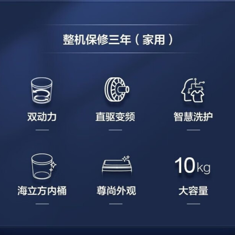 海尔(Haier)家用全自动波轮洗衣机直驱变频电机 XQB100-BZ629 直驱变频 筒自洁高清大图