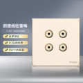 施耐德电气（Schneider Electric） 皓呈珍珠金 开关插座86型面板 家用墙壁式 五孔一开弱电插座 四接线柱音响 珍珠金