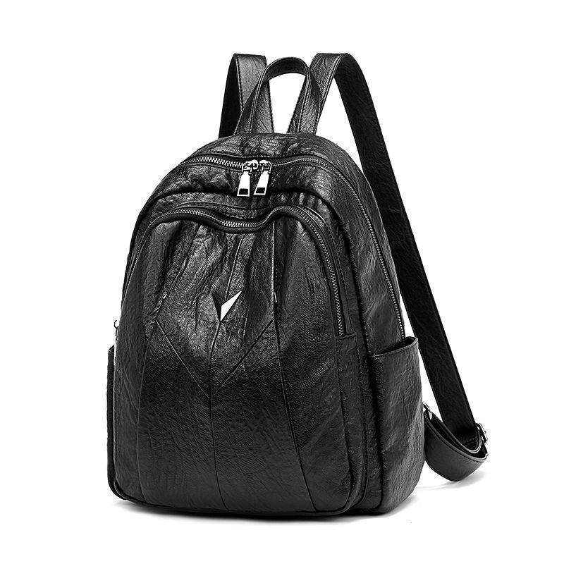 双肩包女2020新款休闲大容量软皮女士韩版旅行背包女