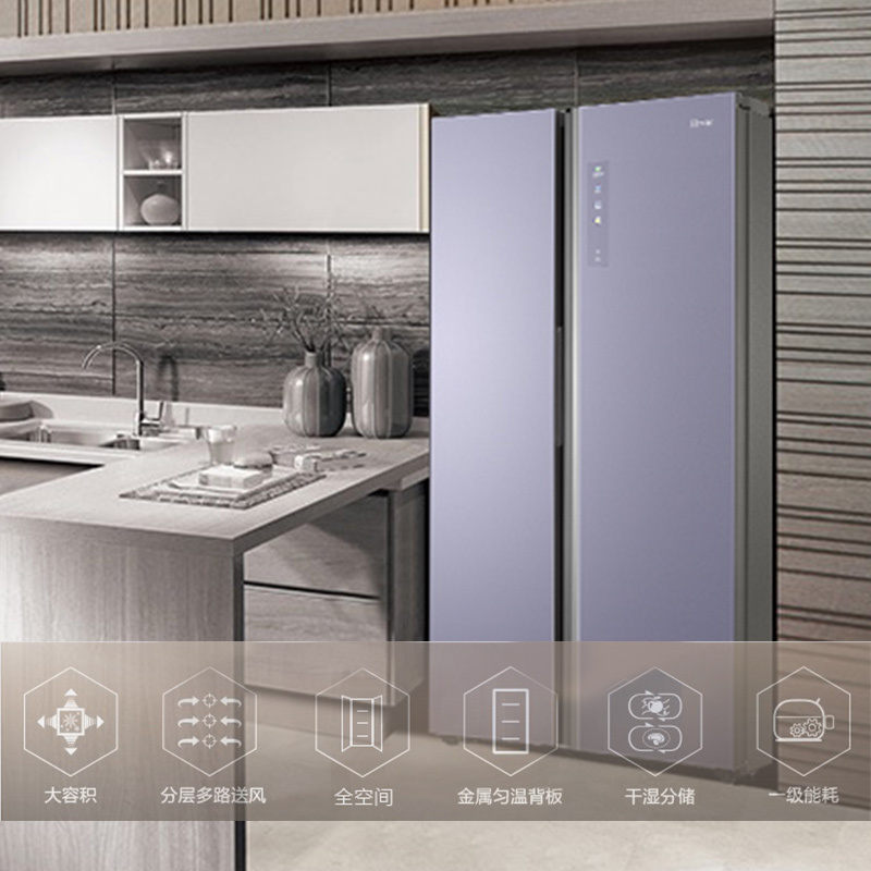 海尔(Haier)600升对开门嵌入冰箱 全空间保鲜 一级节能变频 分层多路送风 BCD-600WGHSS17NZU1