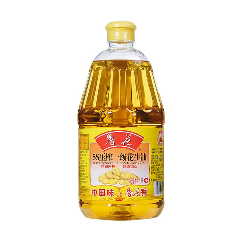 鲁花 食用油 5S 压榨一级 花生油 1.8升