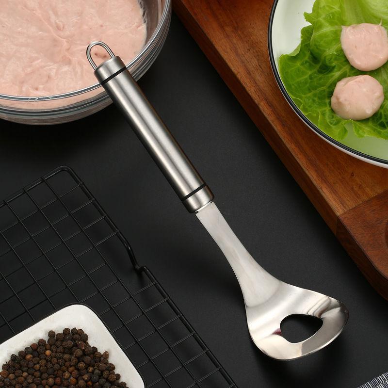 器304不锈钢肉丸制作器实木柄肉丸夹肉丸勺自制肉丸子厨房工具参数