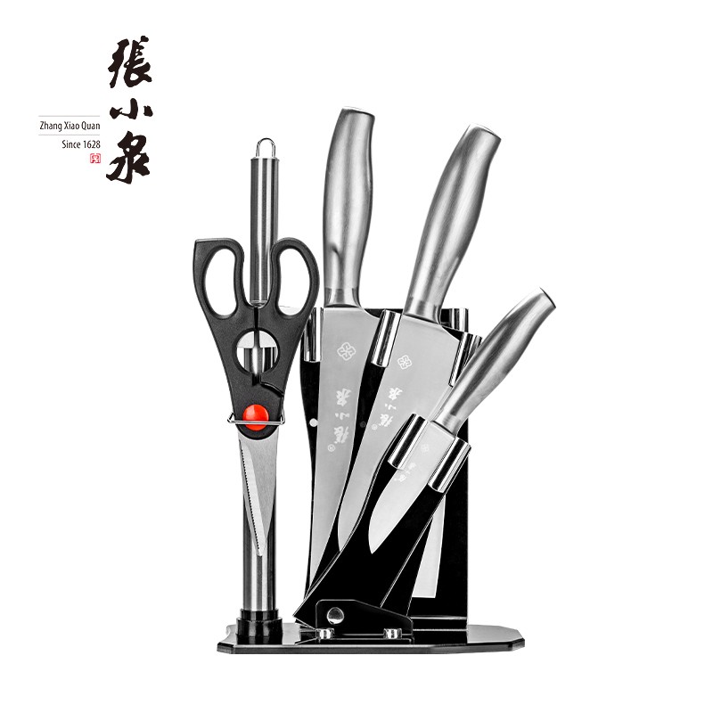 张小泉 银睿系列刀具六件套 D40500100 厨房套刀切片刀切菜刀斩骨刀多用高清大图