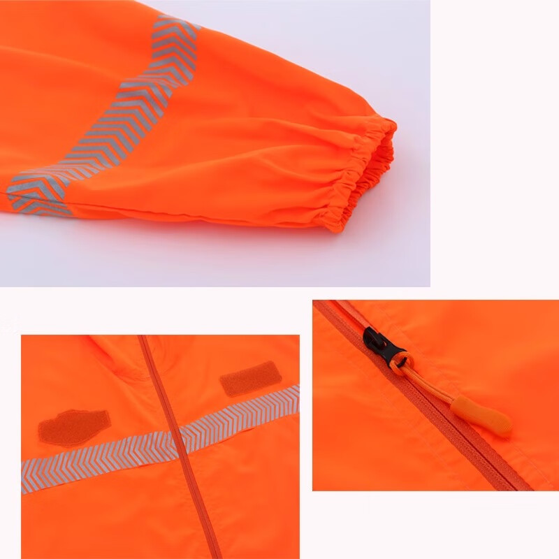 谋福 防晒衣 安全反光衣执勤环卫工作服 (橘红色)XL/175高清大图