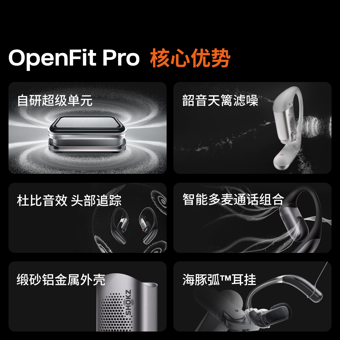 Shokz韶音OpenFit Pro开放式滤噪耳机蓝牙无线运动挂耳办公不入耳云谣高清大图