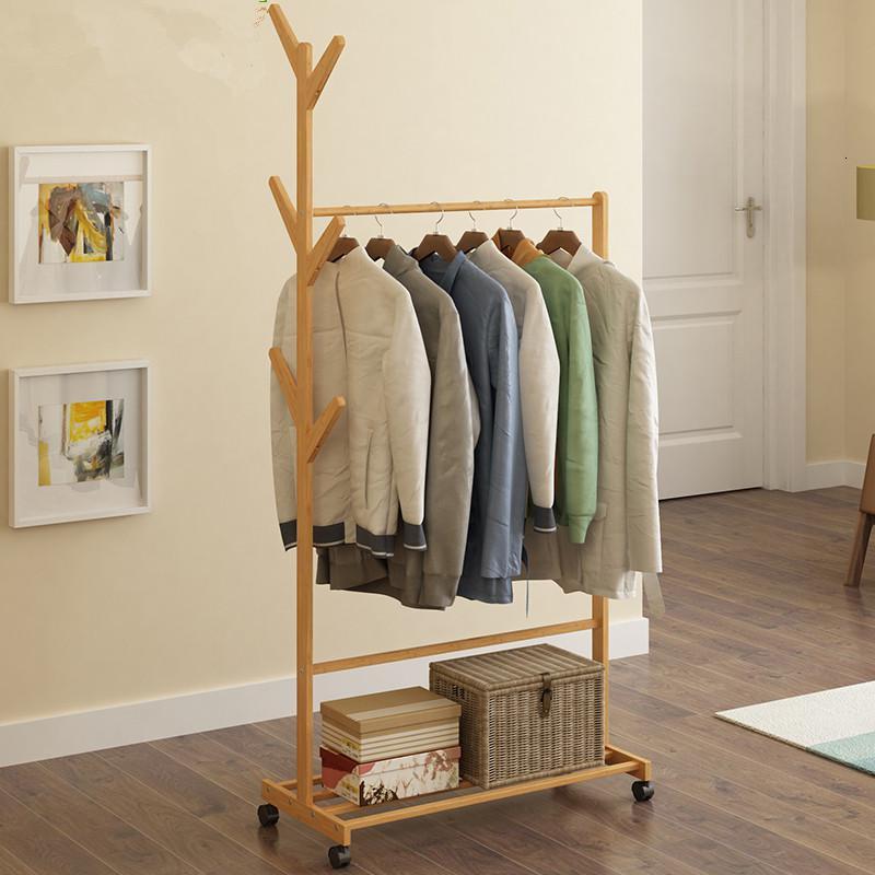 衣帽架实木挂衣架楠竹闪电客落地晾衣架简易可移动衣架子