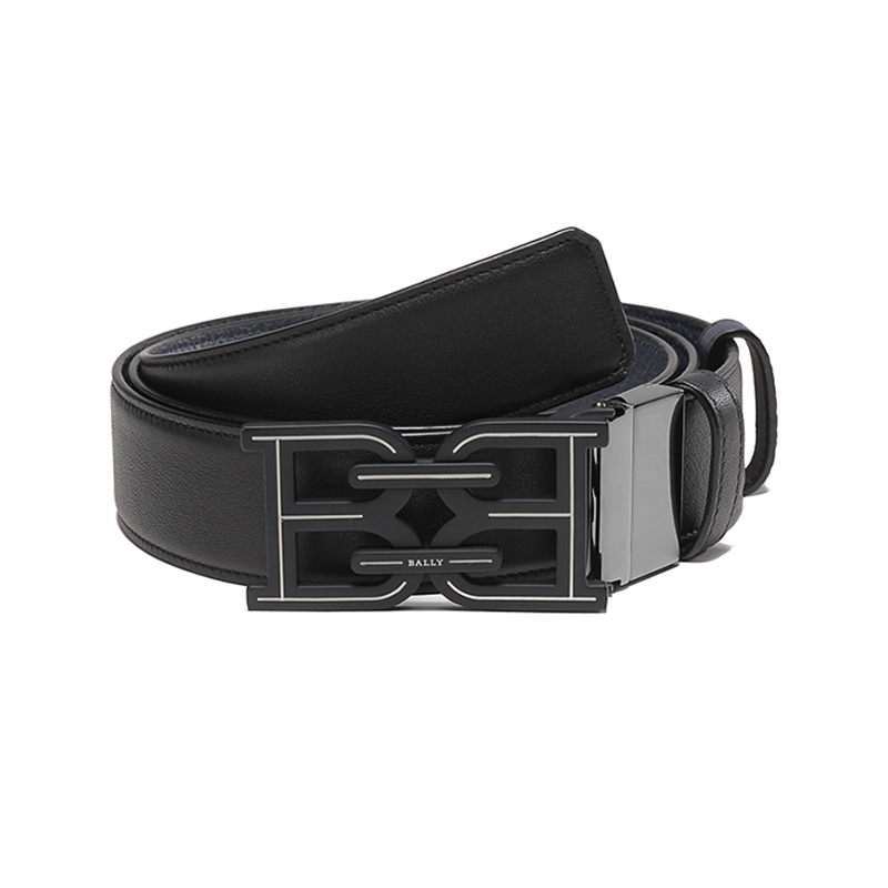 巴利 bally 男士牛皮b-chain搭扣可裁剪双面旋转皮带腰带b chain 35 m