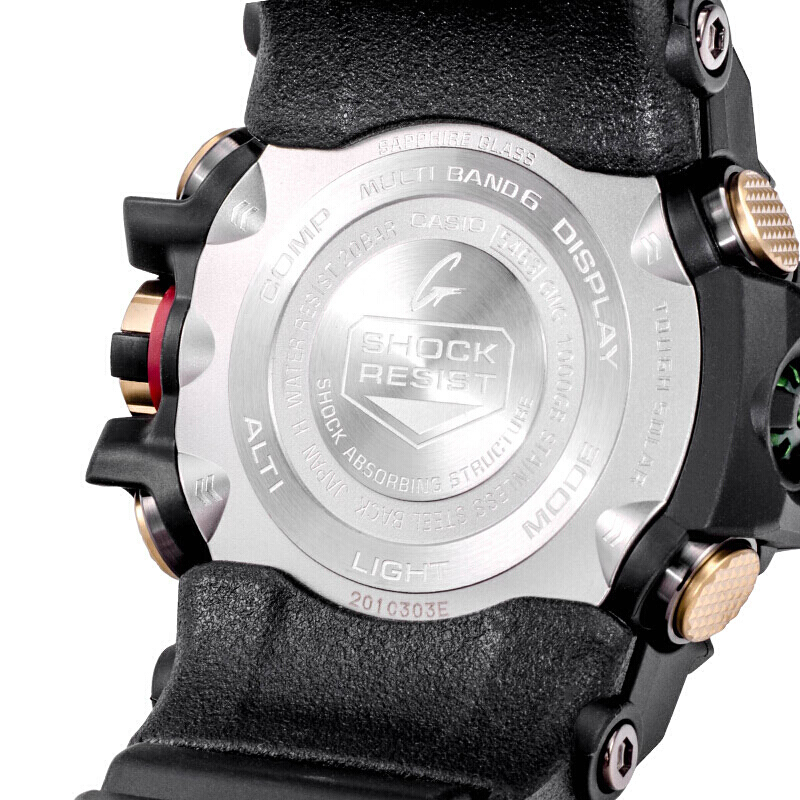 卡西欧(CASIO)手表 G-SHOCK系列 六局电波太阳能 树脂表带 200米防水 男士手表GWG-1000GB-1