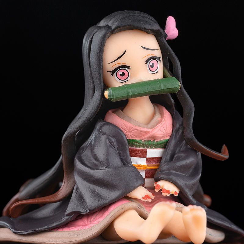 鬼灭之刃 掌上灶门祢豆子手办 女动漫周边模型汽车机箱摆件公仔