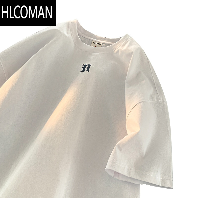 HLCOMAN夏季短袖T恤潮牌欧美高街宽松百搭学生情侣款上衣服男女