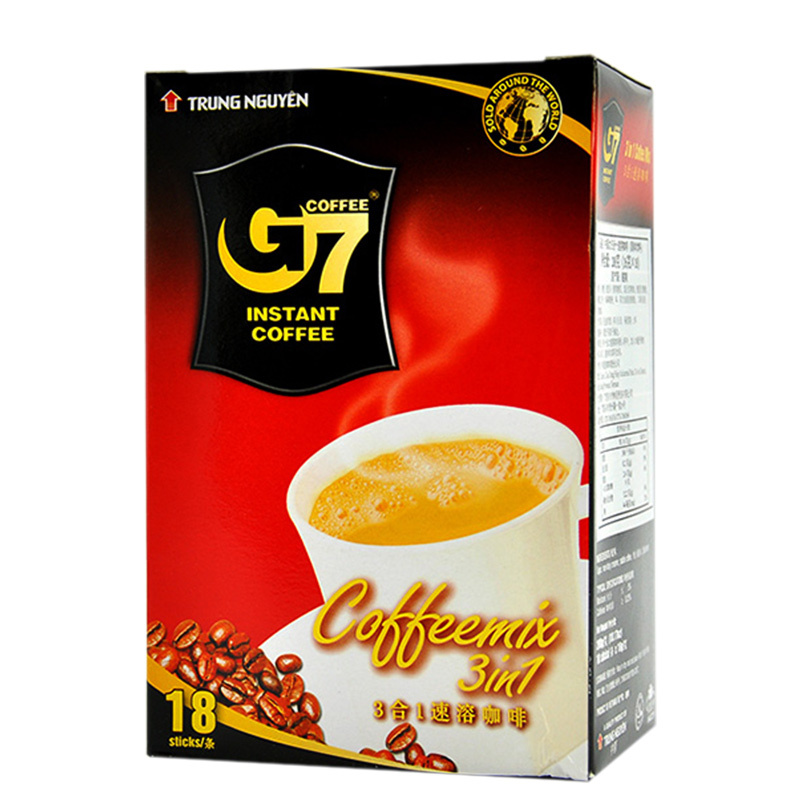 越南进口中原G7 coffee速溶原味3合1即速溶咖啡粉288g盒装