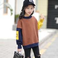 女童毛衣2018春装新款大童圆领套头上衣儿童10小女孩12打底衫15岁 140码建议身高135CM 咖啡色