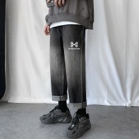梵克公牛渐变色牛仔裤男韩版潮流百搭常规百搭老爹裤子网红很仙的痞帅