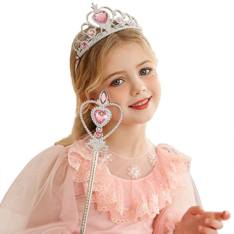 粉色皇冠魔法棒220皇冠头饰儿童发饰套装礼盒公主女孩王冠冰雪奇缘