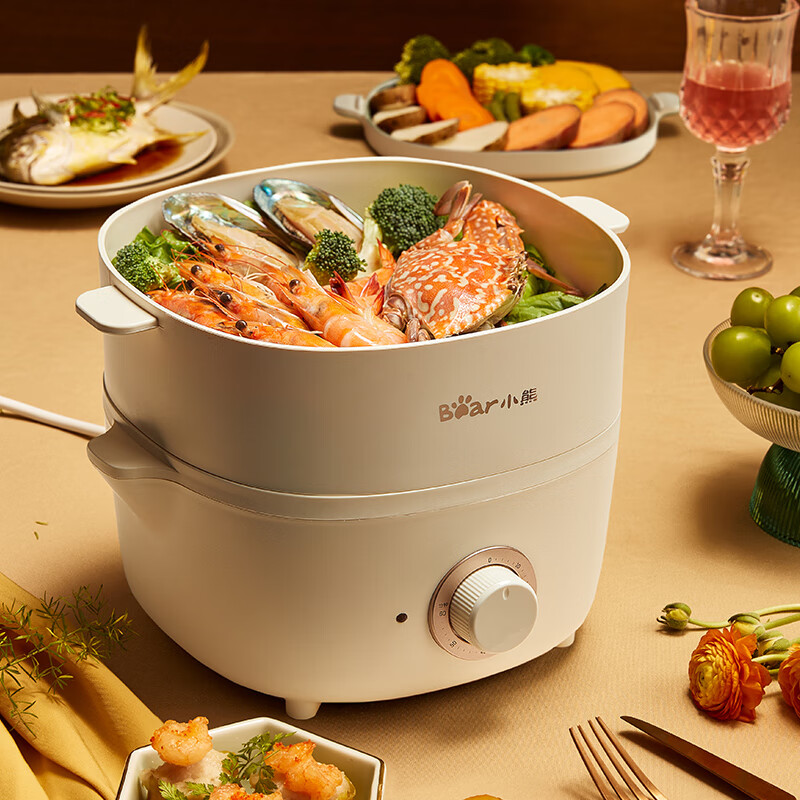 小熊(Bear)煮蛋器电蒸锅多功能锅家用电煮锅4L多用途锅双层蒸笼DZG-D40E1高清大图