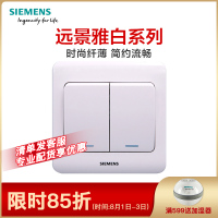 西门子(SIEMENS)开关插座 远景雅白系列二开单控带荧光5TA01151CC1