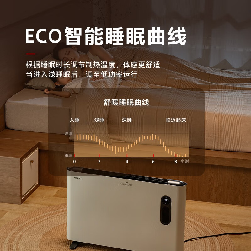 东芝(TOSHIBA)小和煦取暖器家用欧式快热炉电暖器速热恒温ECO居浴两用对流式防水电暖器 PW-2222SCN(W)高清大图