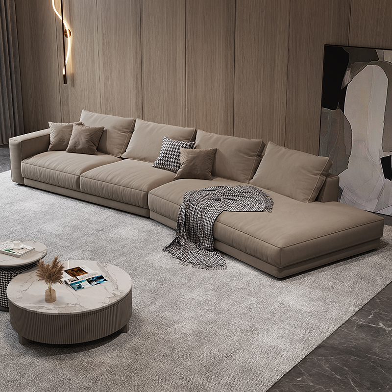 梵宜现代简约意式轻奢异形转角沙发baxter羽绒布艺沙发客厅家具