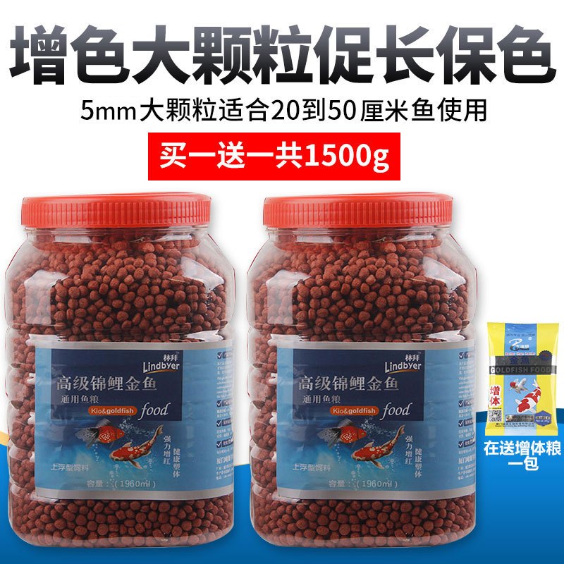 观赏鱼金鱼饲料小颗粒增色鱼粮锦鲤鱼不浑水热带鱼上浮鱼食小型鱼