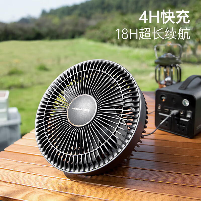 摩飞电器(MORPHY RICHARDS)电风扇 办公室卧室落地扇挂扇吊扇 户外露营便携折叠风扇台扇MR3701颜色随机