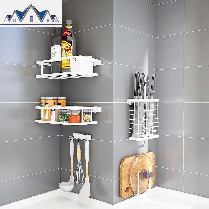 厨房置物架壁挂免打孔调味料架用品大全神器收纳架刀锅盖架_72高清大图