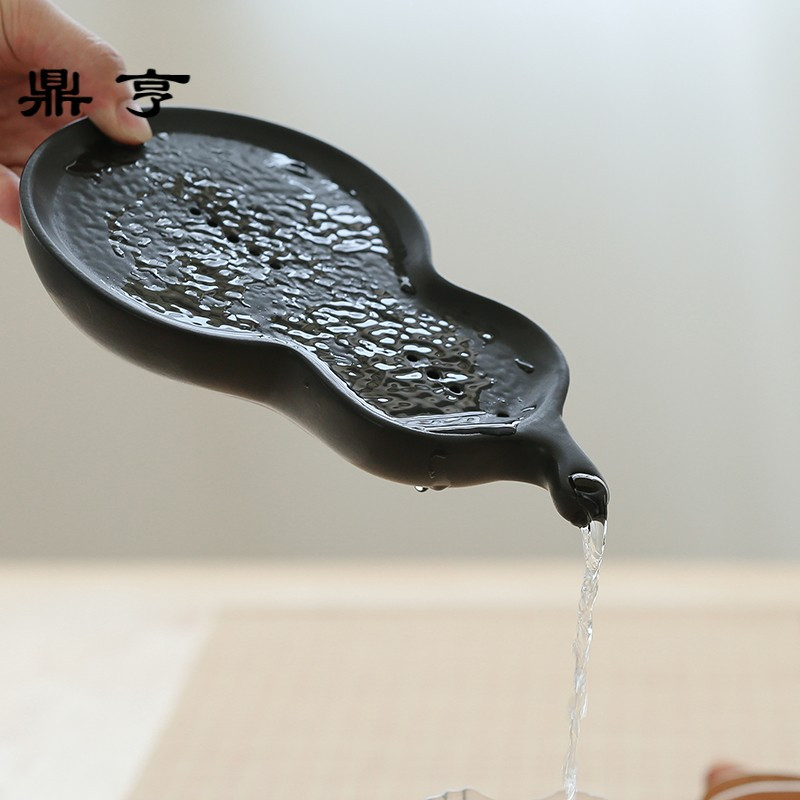鼎亨干泡盘复古牛气冲天宜兴紫砂干泡盘日式壶承壶托茶盘家用干泡