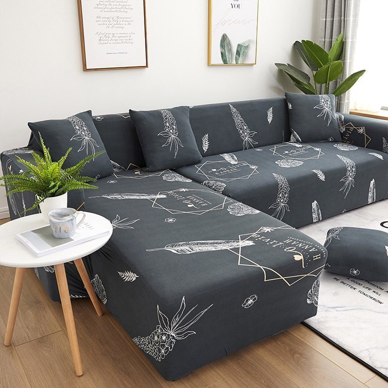 弹力懒人沙发套罩通用型全包萬能套北欧简约布艺沙发垫全盖布一套 清歌 L形组合沙发(贵妃XL码+沙发XL码)高清大图